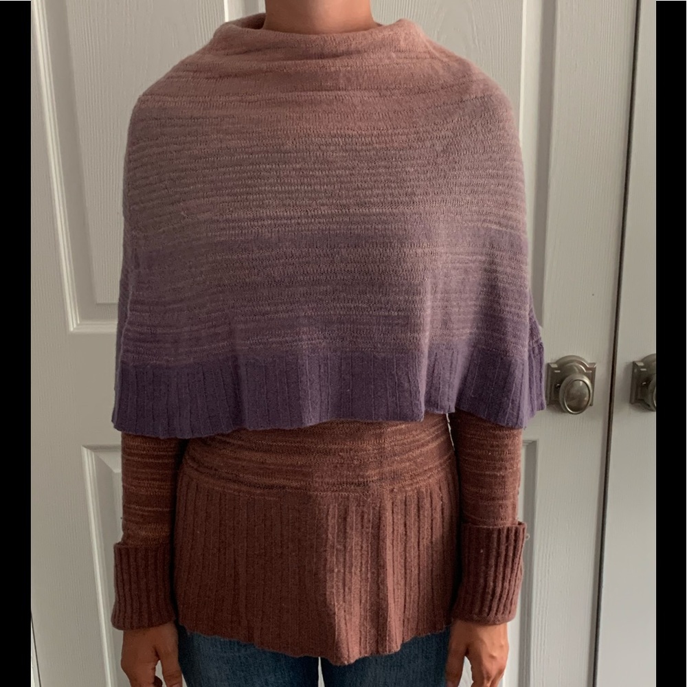 Anthropology Moth Ombré Cowl Sweater